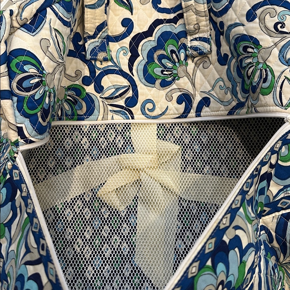 Vera Bradley Garment Bag Blue Floral Travel Quilted Preppy - Picture 10 of 10
